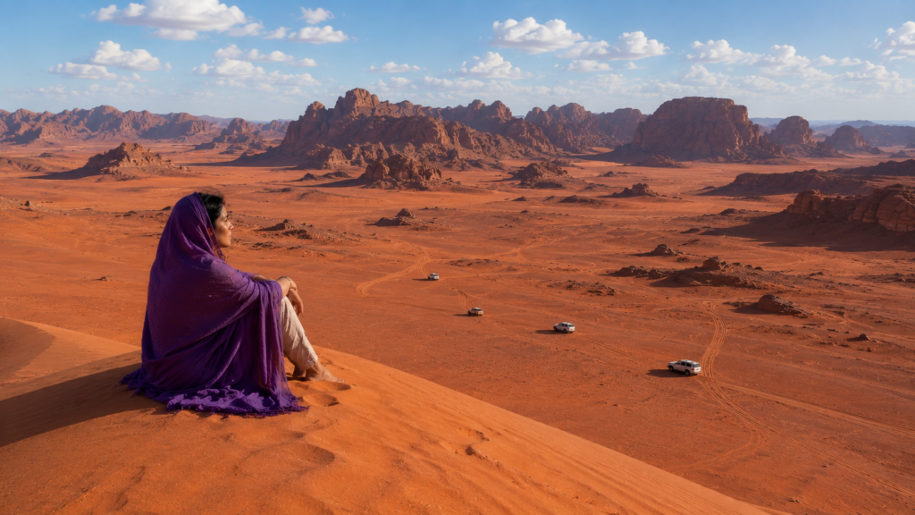 voyage femme seule-voyage femme solo-reconnexion à soi-charge mentale féminine-femme épuisée-voyage transformateur-désert du Tassili n’Ajjer-voyage entre femmes-retraite désert-besoin de ralentir fatigue mentale-voyage bien-être-tourisme authentique Algérie-Women of the Dunes-Chroniques du désert-solo female travel-safe solo female travel-solo female adventure-women solo travel-women only travel-women group travel-female travel experience-women travel community- -safe travel for women-women travelers